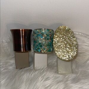 Elegant Home Accents Candle Holders Set - Gold, Brown, and Blue